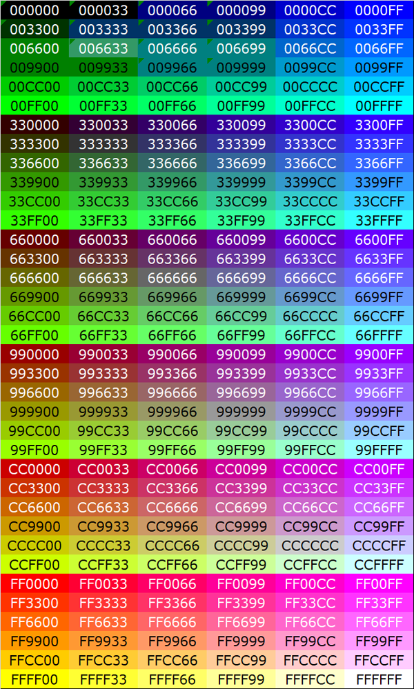 html颜色名 html颜色名